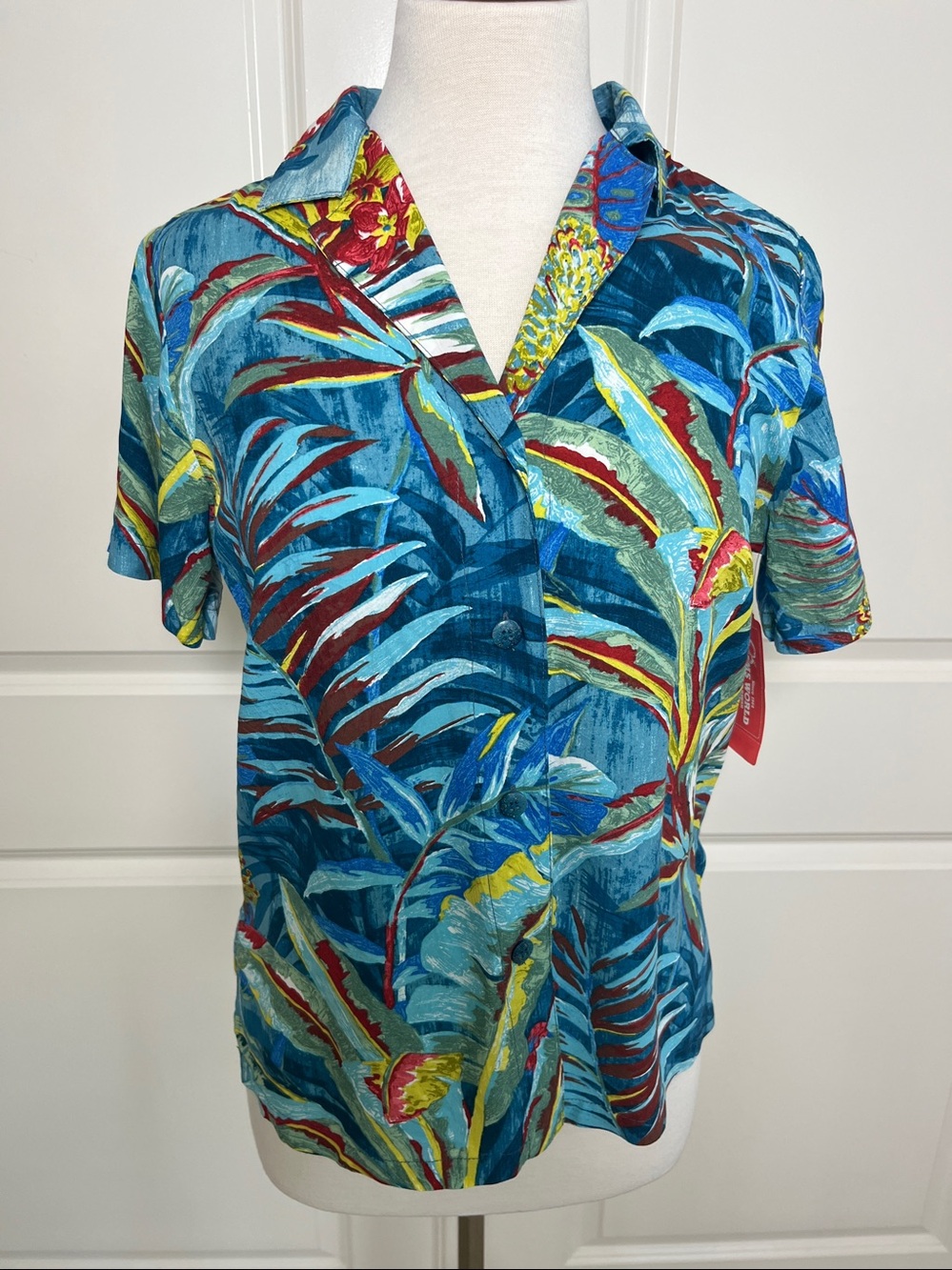 Jams World Teal, Red & Yellow Floral Camp Shirt